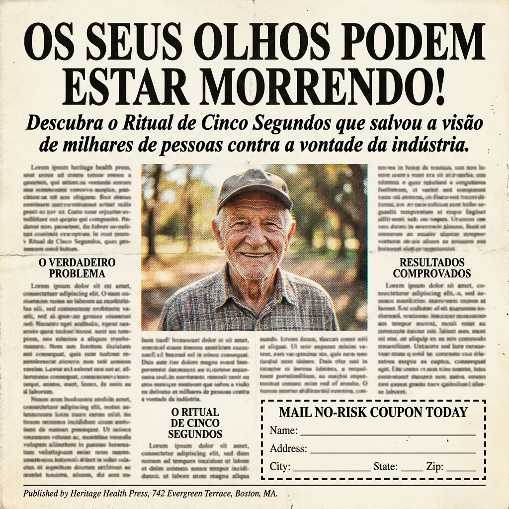 Mockup de Depois dos 82 anos, ele enxerga como alguém de 30.